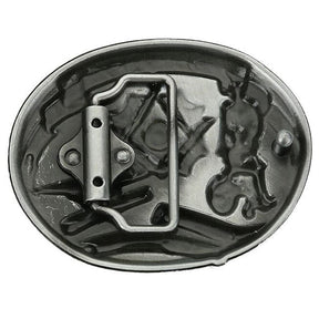 Master Mason Blue Lodge Belt - Serving The Community Square & Compass Buckle - Bricks Masons