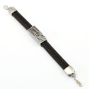 Master Mason Blue Lodge Bracelet - Silver Plated Leather Bracelet - Bricks Masons