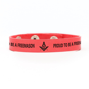 Master Mason Blue Lodge Bracelet - Various Leather Colors - Bricks Masons