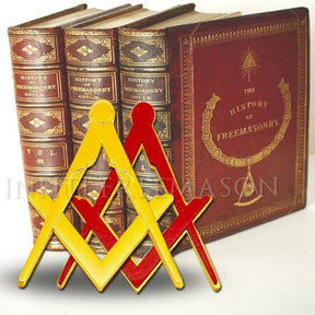 Master Mason Blue Lodge Car Emblem - Square and Compass Medallion - Bricks Masons
