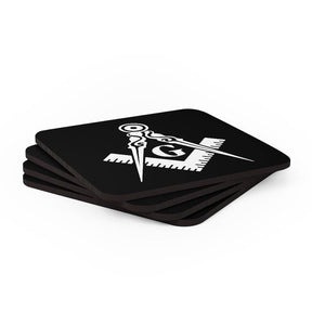 Master Mason Blue Lodge Coaster - Black Square & Compass G - Bricks Masons