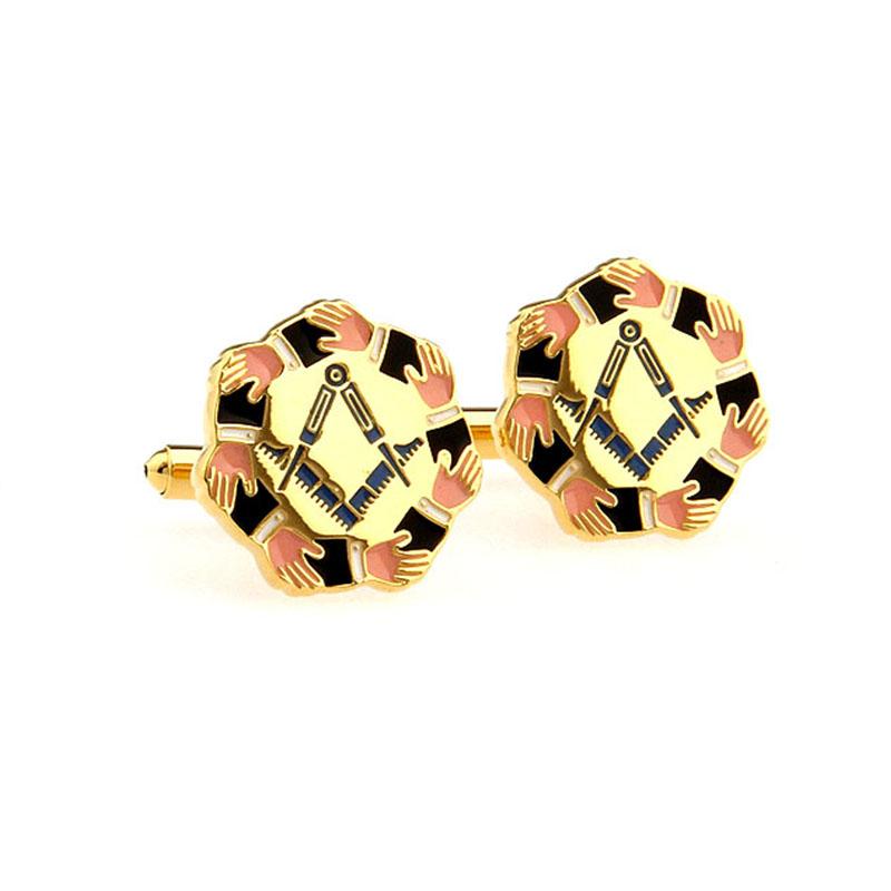 Master Mason Blue Lodge Cufflink - Circle Arms - Bricks Masons