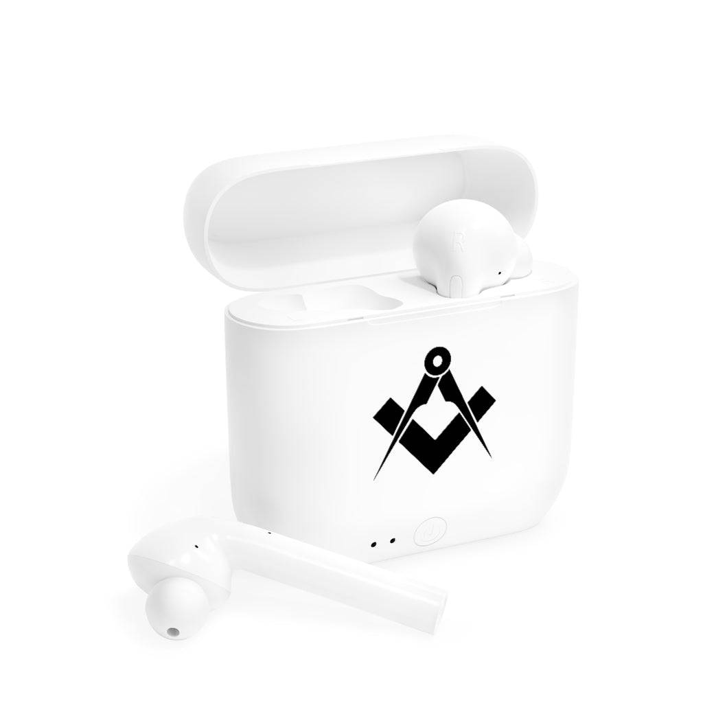 Master Mason Blue Lodge Earbud - Square & Compass Wireless - Bricks Masons
