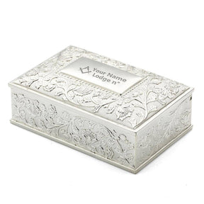 Master Mason Blue Lodge Jewelry Box - Black Velvet Lining - Bricks Masons