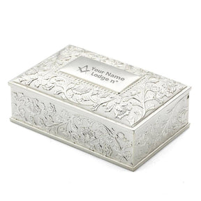 Master Mason Blue Lodge Jewelry Box - Black Velvet Lining - Bricks Masons