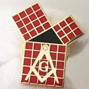 Master Mason Blue Lodge Lapel Pin - The 47th Problem OF Euclid With Square & Compass - Bricks Masons