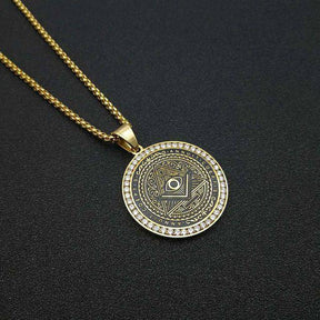 Master Mason Blue Lodge Necklace - Annuit Coeptis Gold & Silver - Bricks Masons