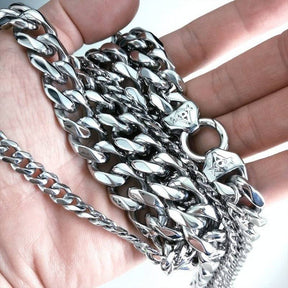 Master Mason Blue Lodge Necklace - Cuban Curb Chain 316L - Bricks Masons