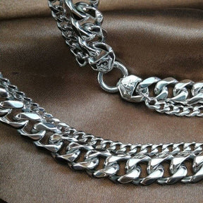 Master Mason Blue Lodge Necklace - Cuban Curb Chain 316L - Bricks Masons