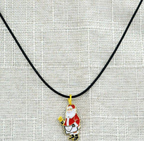 Master Mason Blue Lodge Necklace - Gold Plated Christmas Santa Pendant With Leather Chain