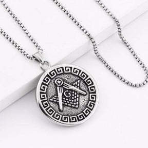 Master Mason Blue Lodge Necklace - Square & Compass Classic - Bricks Masons
