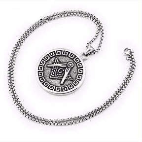 Master Mason Blue Lodge Necklace - Square & Compass Classic - Bricks Masons