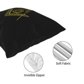 Master Mason Blue Lodge Pillowcase - Square and Square G Black - Bricks Masons