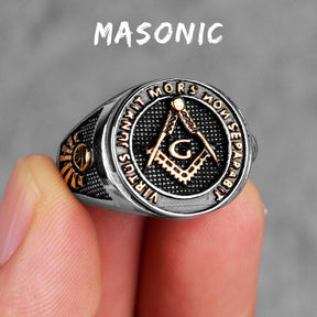 Master Mason Blue Lodge Ring - Compass and Square G Vintage - Bricks Masons