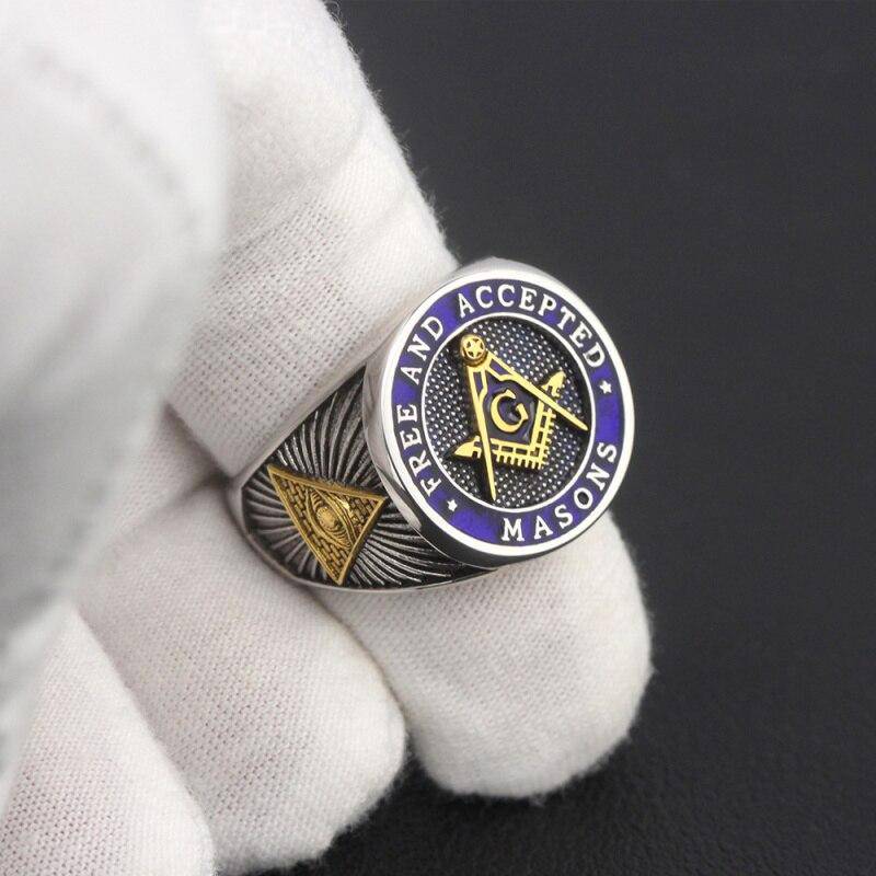 Master Mason Blue Lodge Ring - Free and Accepted Masons 925 Sterling Silver - Bricks Masons