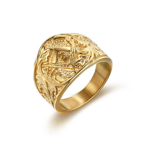 Master Mason Blue Lodge Ring - Gold, Black, Silver - Bricks Masons