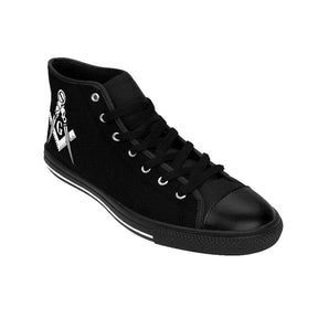 Master Mason Blue Lodge Sneaker - High-Top Black Square & Compass G - Bricks Masons