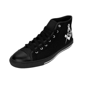 Master Mason Blue Lodge Sneaker - High-Top Black Square & Compass G - Bricks Masons
