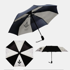 Master Mason Blue Lodge Umbrella - Three Folding Windproof - Bricks Masons