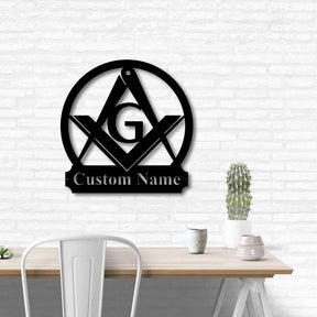 Master Mason Blue Lodge Wall Monogram - Wooden Art - Bricks Masons
