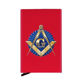 Master Mason Blue Lodge Wallet - Automatic Pop-up Credit Card - Bricks Masons