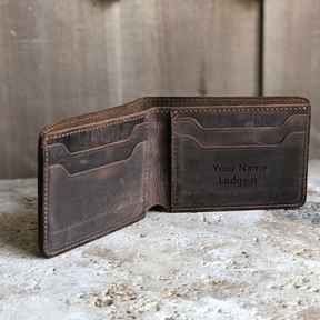 Master Mason Blue Lodge Wallet - Handmade Leather - Bricks Masons