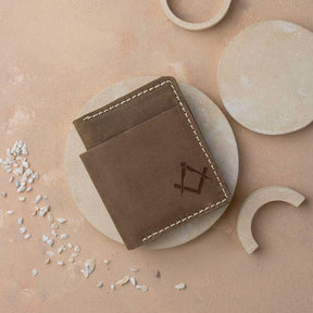 Master Mason Blue Lodge Wallet - Handmade Leather - Bricks Masons