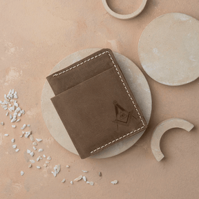 Master Mason Blue Lodge Wallet - Handmade Leather - Bricks Masons