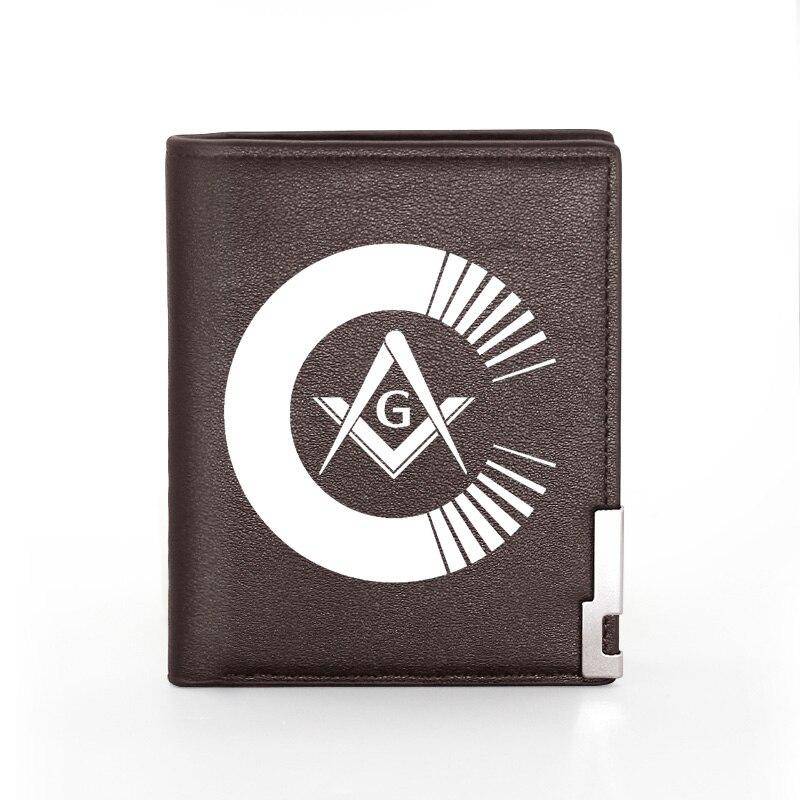 Master Mason Blue Lodge Wallet - With Credit Card Holder (Black/Brown) - Bricks Masons
