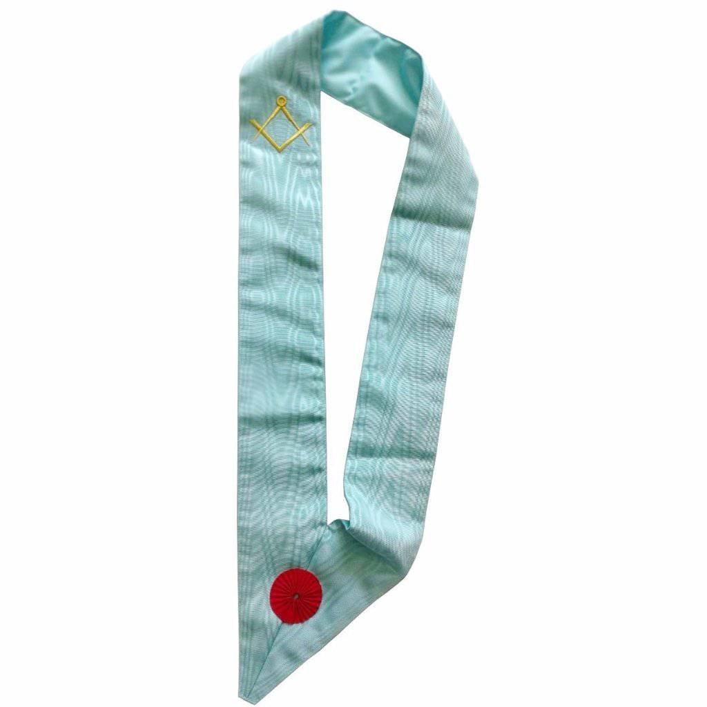 Master Mason French Rite Sash - Sky Blue with Rosette - Bricks Masons