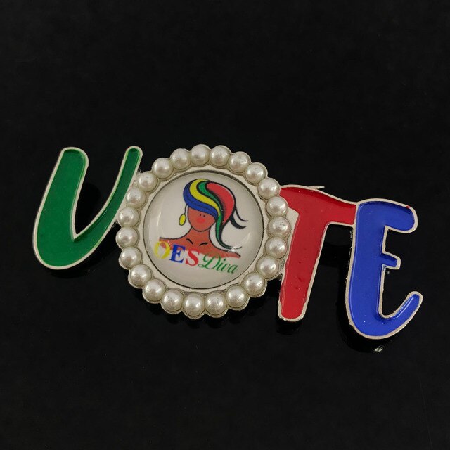 OES Brooch - VOTE Zinc Alloy - Bricks Masons