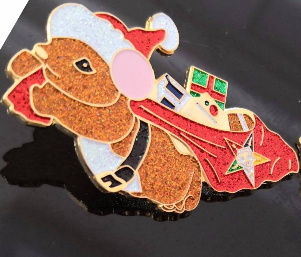 OES Lapel Pin - Christmas - Bricks Masons
