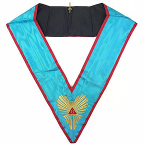 Officer Memphis Misraim French Regulation Collar - Sky Blue Moire - Bricks Masons