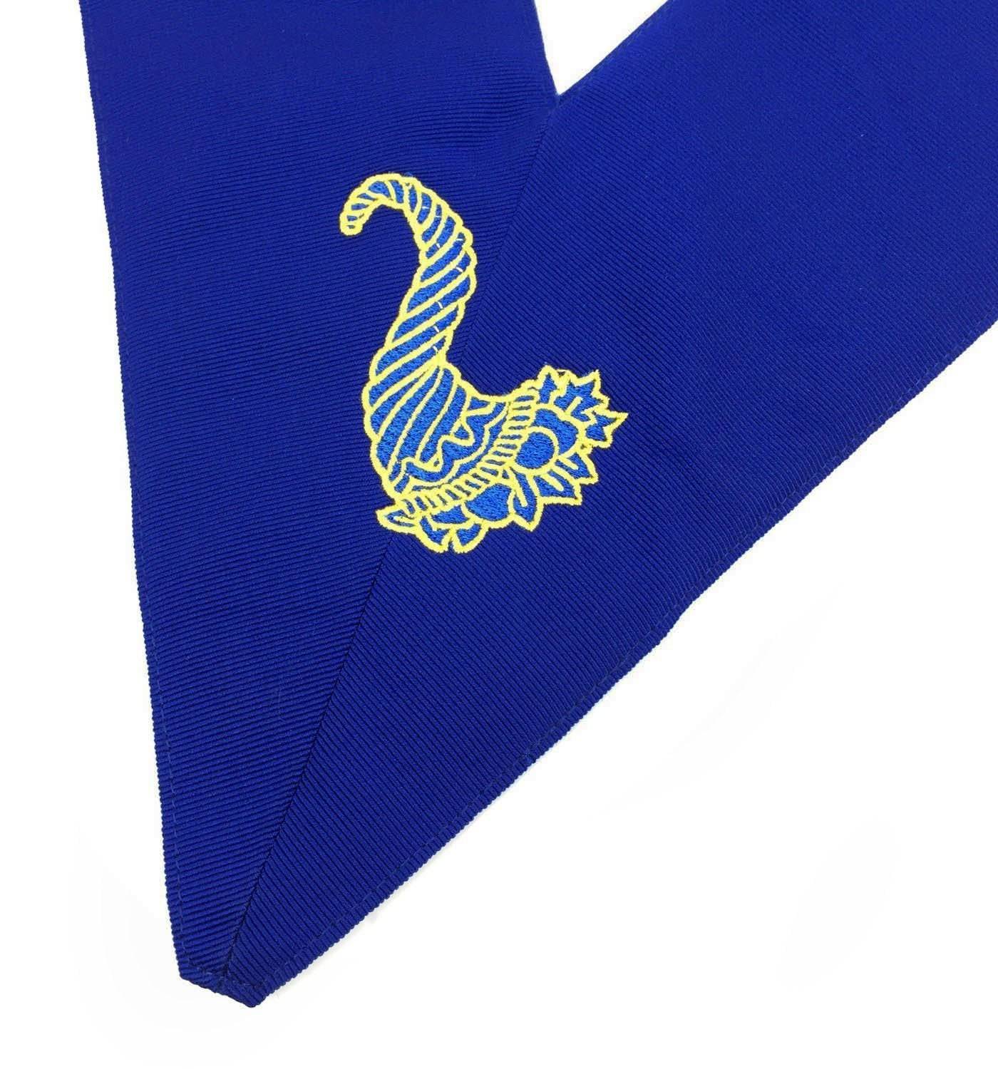 Officers Blue Lodge Officer Collar Set - Royal Blue Machine Embroidery - Bricks Masons