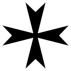 Order Of Malta Commandery Belt - Black Leather - Bricks Masons