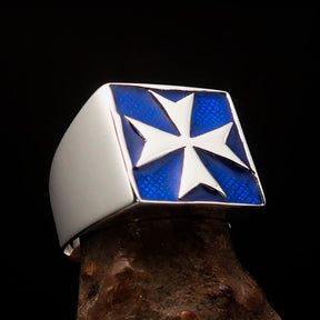 Order of Malta Ring - Blue Cross Sterling Silver
