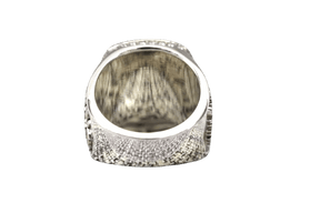 OES Ring - White Gold Plated Colorful Eastern Star - Bricks Masons
