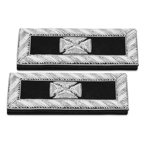 Past Grand Commander Knights Templar Frock Coat Shoulder Board - Silver Bullion Embroidery