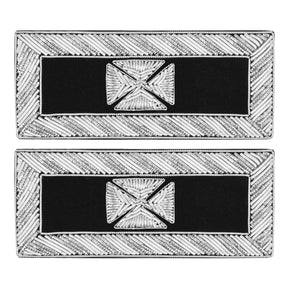 Past Grand Commander Knights Templar Frock Coat Shoulder Board - Silver Bullion Embroidery