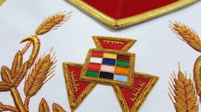 Past High Priest Royal Arch Chapter Apron - Red with Gold Embroidery - Bricks Masons