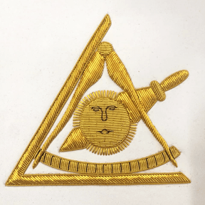 Past Illustrious Master Council Apron - Purple Grosgrain - Bricks Masons