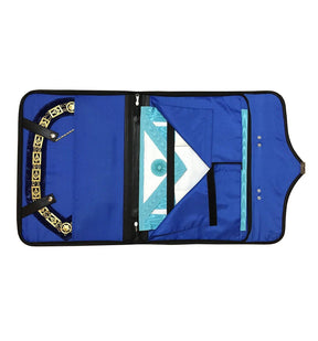 Past Master Blue Lodge Apron Case - Black Leather with Yellow Acacia Leafs MM, WM, Provincial - Bricks Masons
