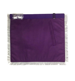 Past Master Blue Lodge Apron - Royal Purple Velvet Hand Embroidery - Bricks Masons