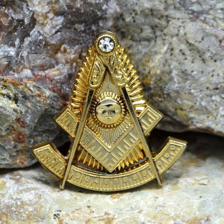 Past Master Blue Lodge Lapel Pin - Quadrant 2.5cm - Bricks Masons