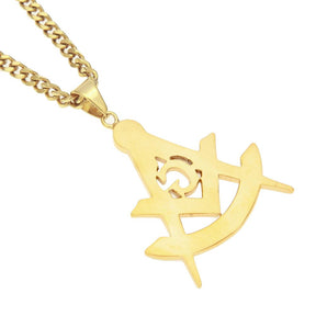 Past Master Blue Lodge Necklace - Quadrant Zirconia Rhinestone - Bricks Masons