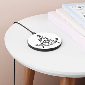 Past Master Blue Lodge Wireless Charger - White & Black - Bricks Masons