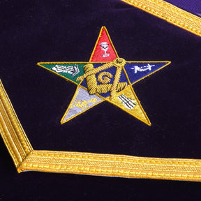 Patron OES Apron - Purple Velvet Hand Embroidery - Bricks Masons