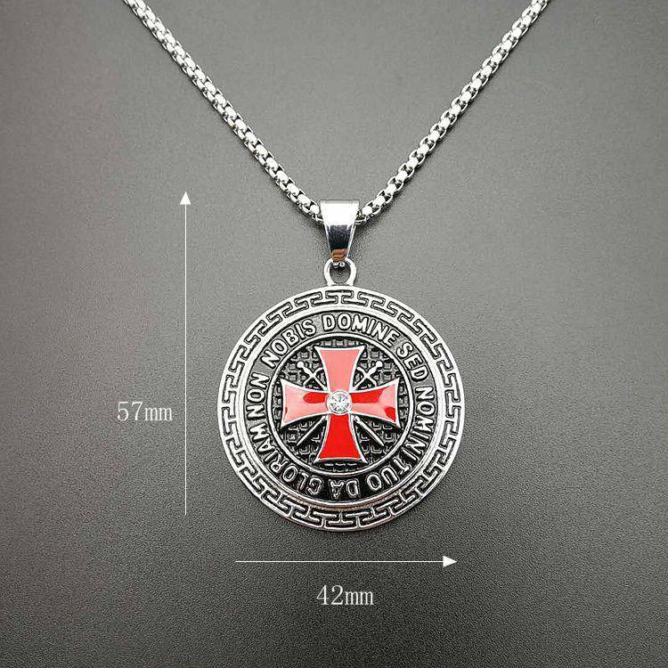 Knights Templar Commandery Necklace - Stainless Steel Gold/Silver