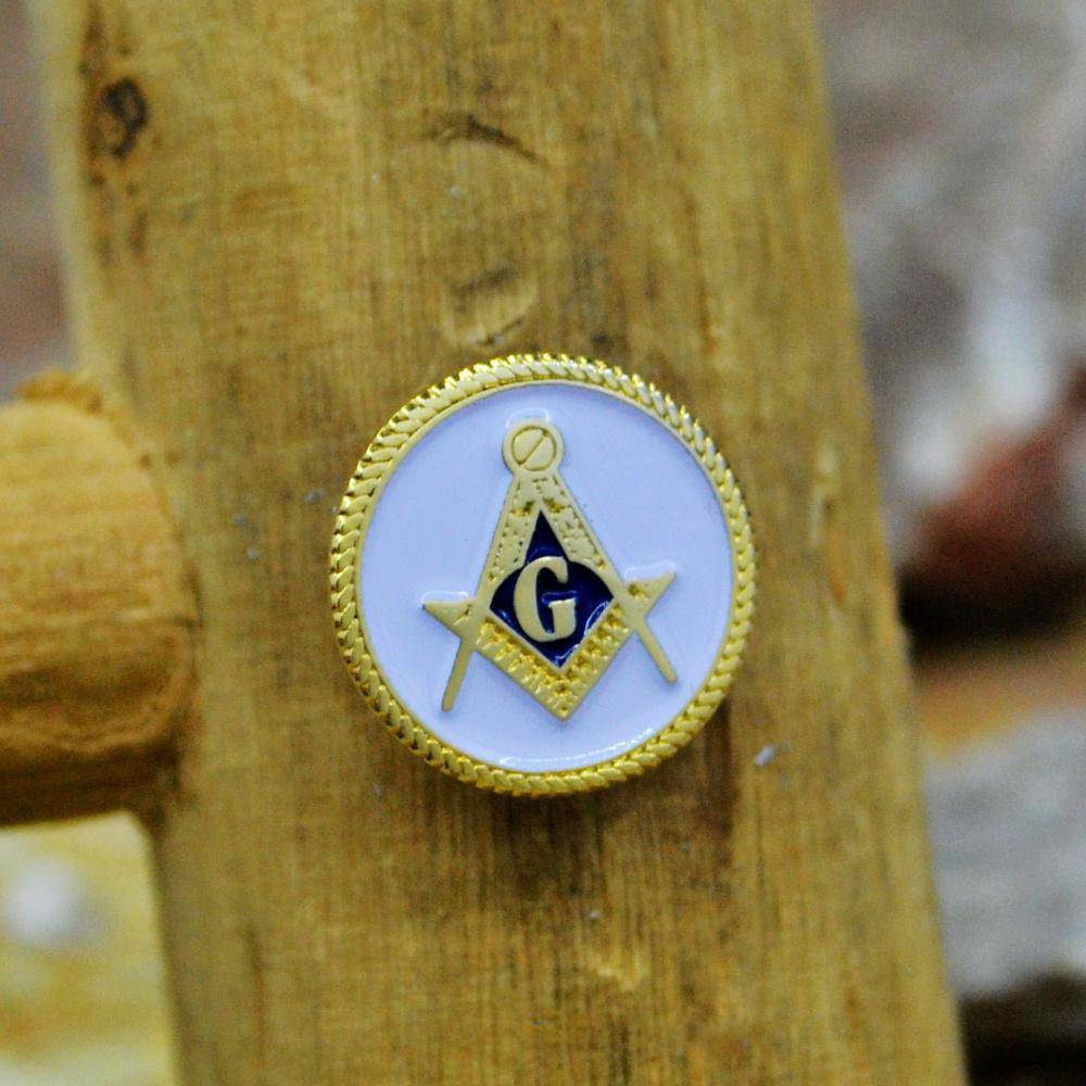 Master Mason Blue Lodge Lapel Pin - Square Compass G White