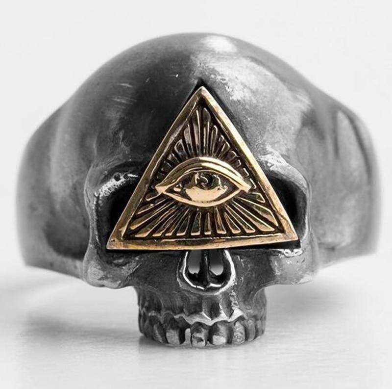 Eye Of Providence Ring - Skull Silver